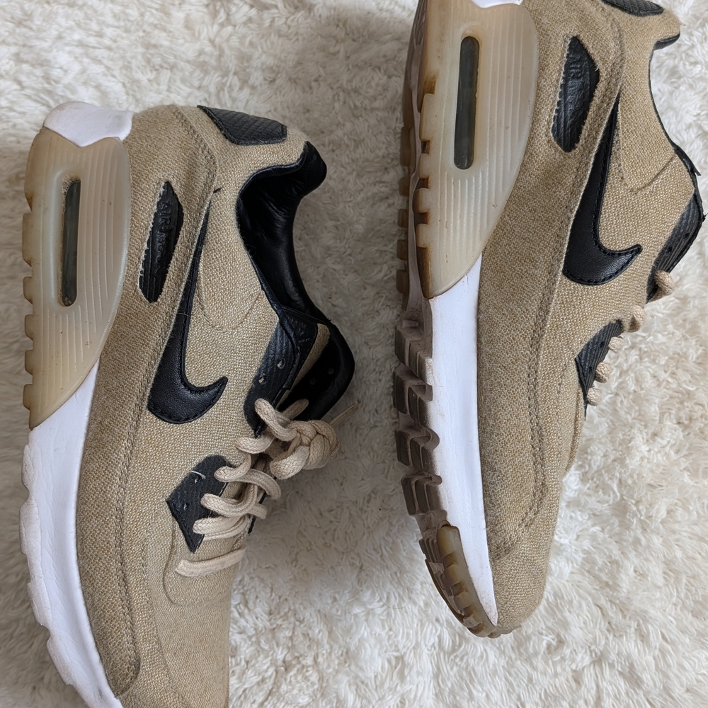 Womens NIKE AIR MAX 90 ULTRA PREMIUM Oatmeal Trainers 859522 100 SZ 8